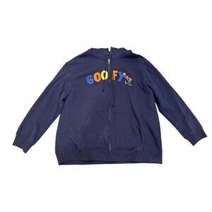 Walt Disney Goofy Mens Zip Up Vintage Hoodie Sweatshirt Blue Size XXL